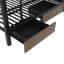 Lit superposé double en métal avec tablettes de rangement et ports USB, noir-121067042