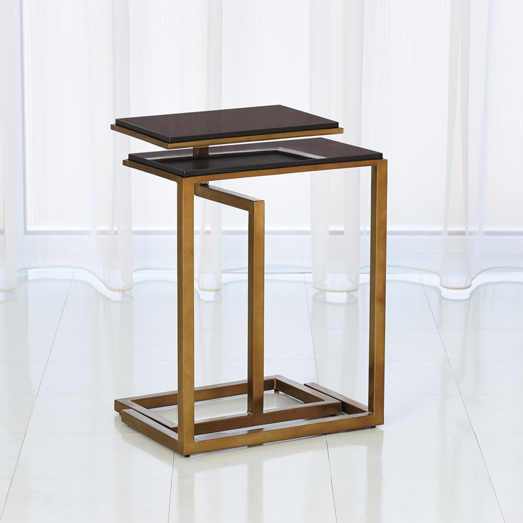 2 Piece C-Nesting Table Set-Brass