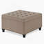 Large Square Storage Ottoman With Wooden Legs, Upholstered Button Tufted Coffee Table-2006896351