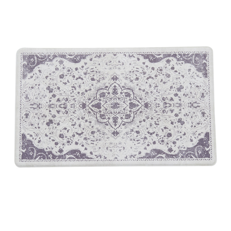 Floral Printed 12mm Anti Fatigue Rug, Rectangle 1'8" x 3'3"