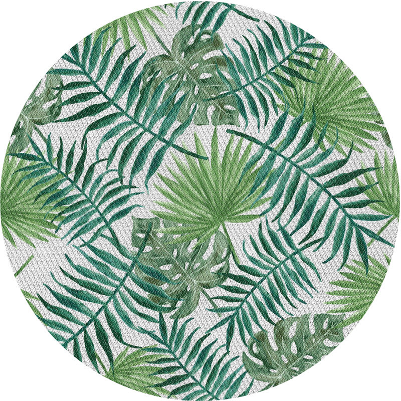 Lenard Floral Indoor Rug, Round 7'