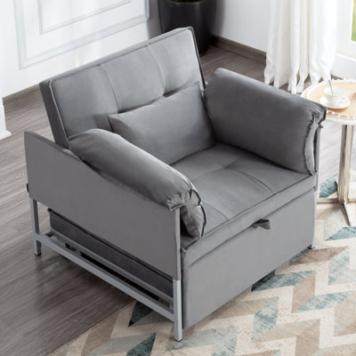 3 in 1 Convertible Chair Bed with Pillow,Lounger Sleeper Chair Bed,Sofa Bed Sleeper Armchair