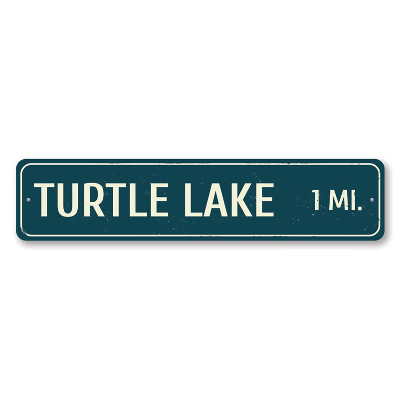 Plaque en aluminium Lake Distance, H 4 po x l 18 po x P 0,04 po