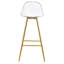 Sièges de bar rembourrés en métal - blanc et or, P 15 po x l 12,62 po, H 38,6 po, 9,57 lb, - Revêtement, configuration pratique pour les chaises de piscine à la maison avec support à eau, simple-232590329