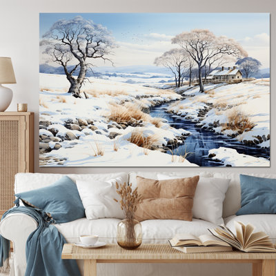 Snow River Winters Solitude - Landscapes Wall Decor