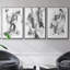 Graphite abstrait I, reproduction encadrée sur toile 3 pièces-91887578-91887575