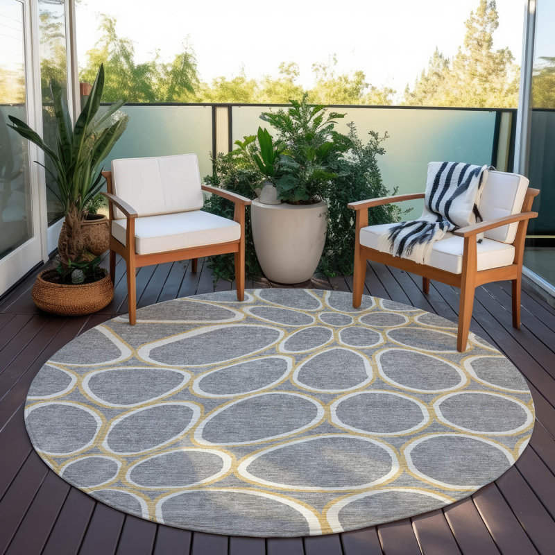 Tapis intérieur / extérieur gris Elantra , 8 pi x 8 pi