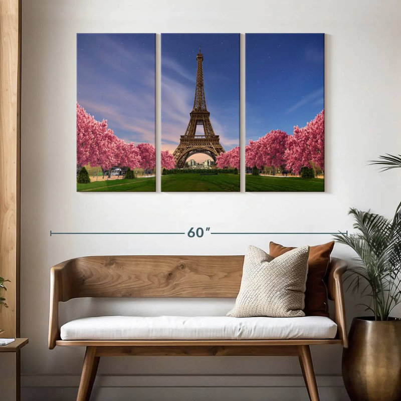 Rorry Eiffel Tower Spring Sunset, 32" H x 50" W