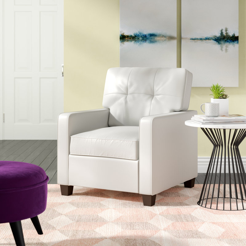 Faux Leather Armchair, Bright White