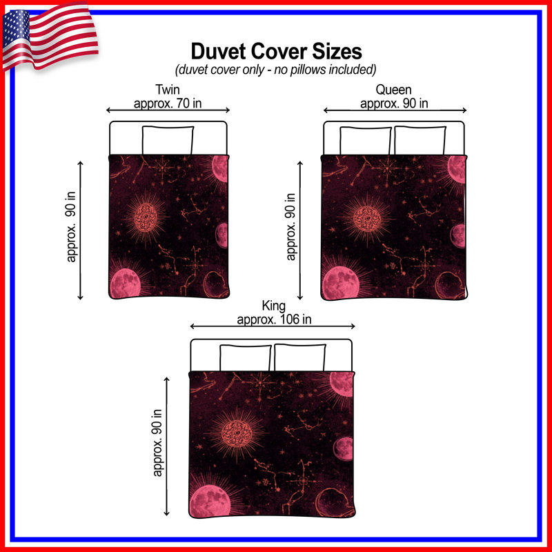 Housses de couette Celestial Constellation Art, Grand lit