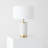 Arden 17 in. Mid-Century Modern LED Table Lamp with Fabric Drum Shade and USB Port