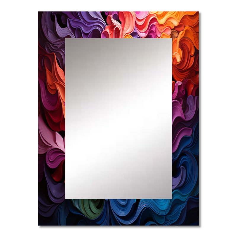 Opt Art Vibrant Illusions II - Op Art Decorative Mirror, Modern Wall Mirror, Printed Metal Art, 32" x 24"