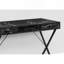 Bureau d'ordinateur, bureau personnel, ordinateur portable, installation à gauche, à droite, tiroirs de rangement, L 42 po, bureau, stratifié aspect marbre noir, métal noir, contemporain