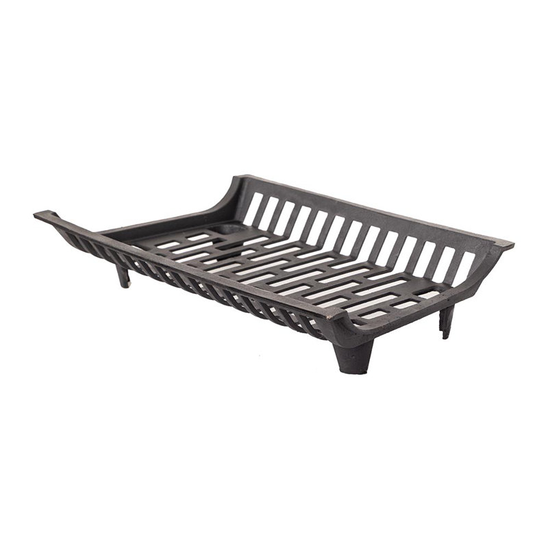 Modern Ember Essen Cast Iron Fireplace Log Grate | Heavy-Duty Fire Pit Cradle, 4.75" H x 27" W x 15" D