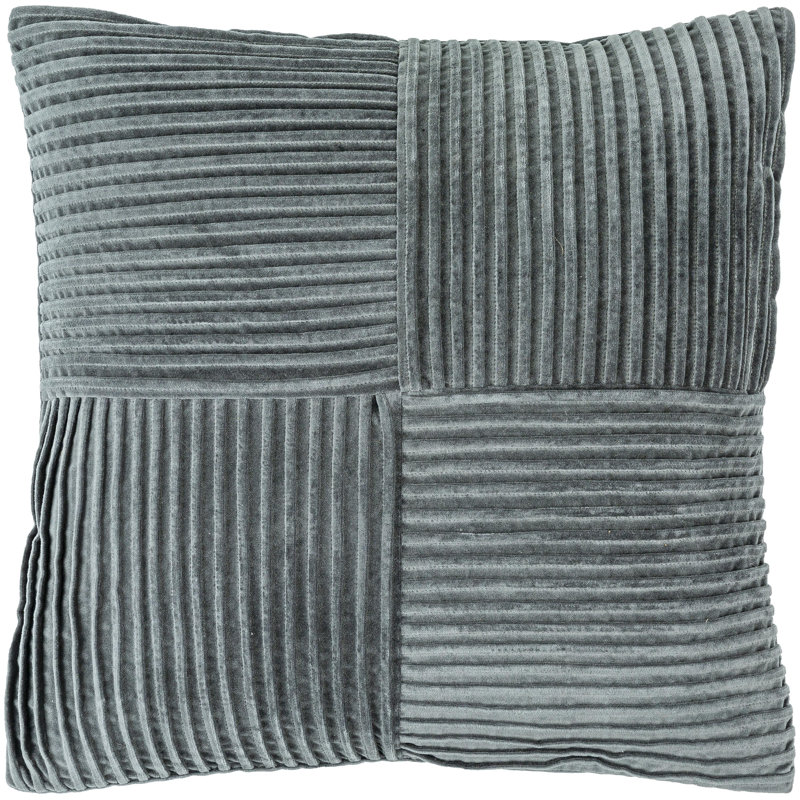 Housse et insert de coussin décoratif en coton Conrad, Sarcelle, H 18 po x l 18 po, Mélange de duvet