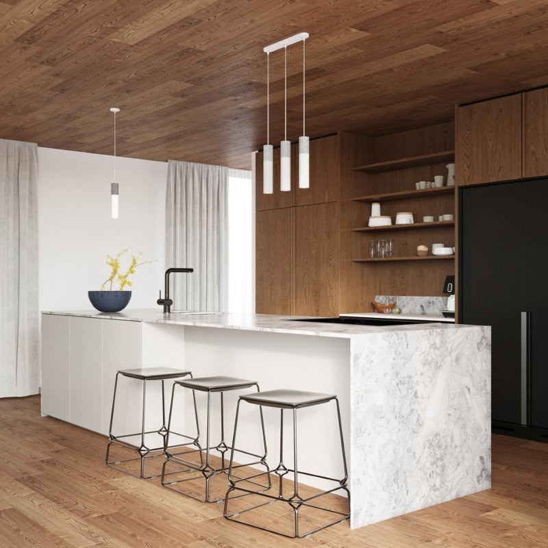 Pendant lamp BORGIO 3P white, White/Gray