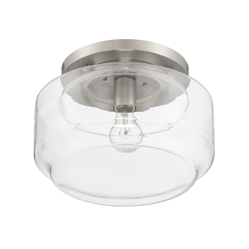Contemporary Clear Globe LED Ceiling Light in Brushed Nickel