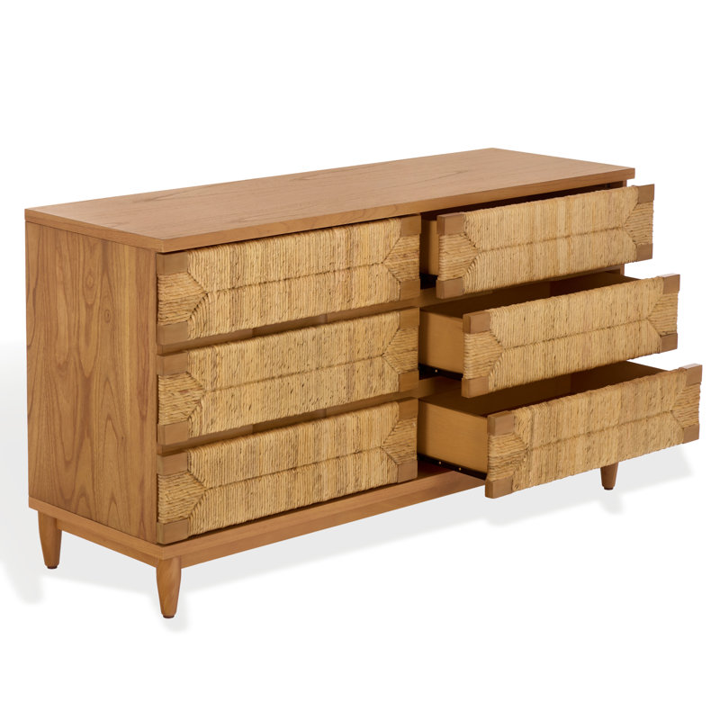 Roseanna Banana Stem 6 Drawer Dresser, Natural