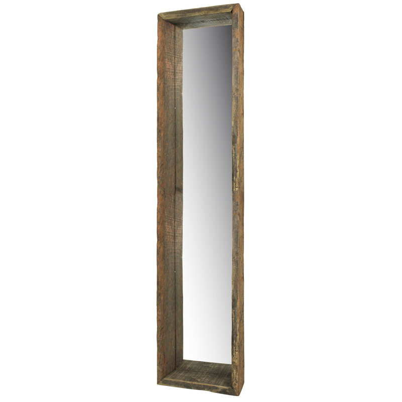 Miroir suspendu naturel pleine grandeur, 12 po x 4 po