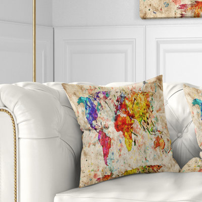 Coussin de carte du monde