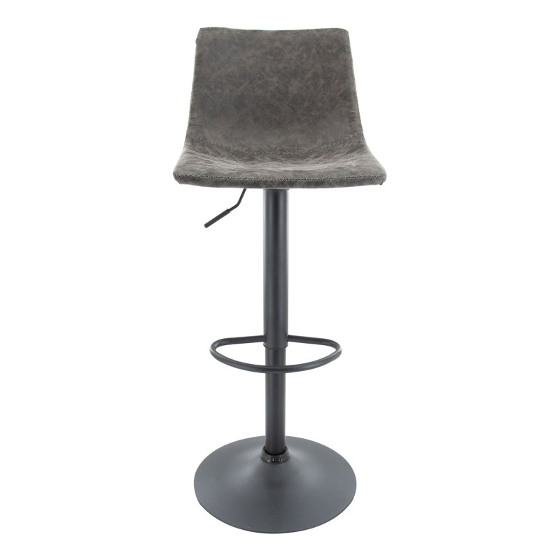 Maximilian Modern Adjustable Swivel Bar Stool – PU Leather Seat with Footrest & Iron Base – 360° Rotation, Counter & Bar Height Chair for Kitchen Island, Home Bar, Pub, Dining Room