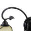 Luminaire de meuble-lavabo rustique en schiste huilé à 3 lumières de 27,5 po de largeur Mia, abat-jour en verre festonné ambré, motif Mia et feuille, à intensité variable, compatible avec DEL, fixation murale au-dessus du miroir