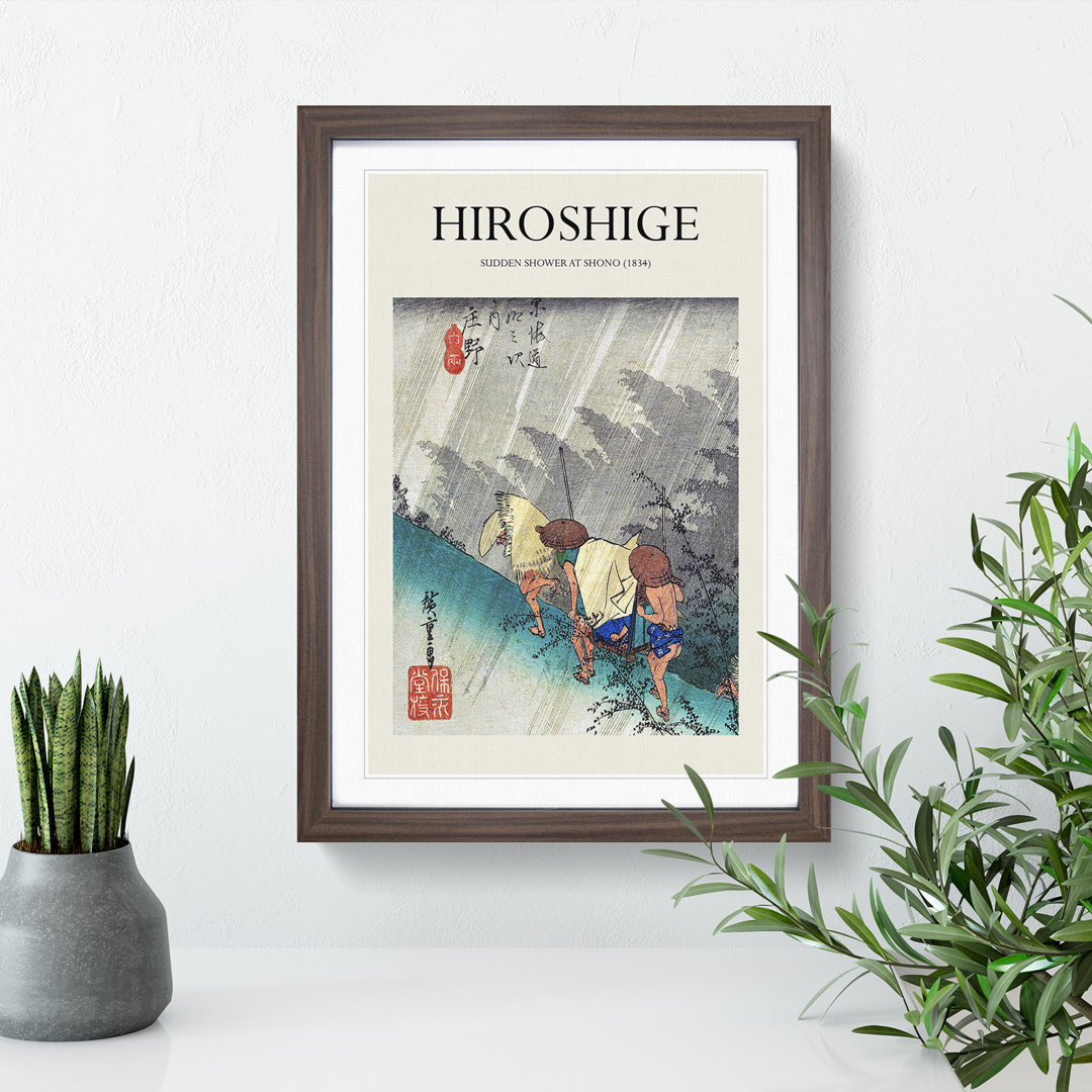 White Rain at Shono by Utagawa Hiroshige - Picture Frame Art Prints