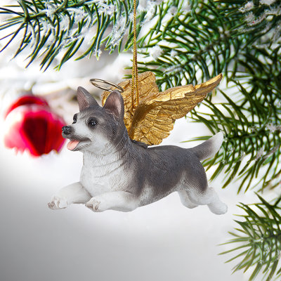 Ornement en forme d'ange pour chien «Honor the Pooch Siberian Husky»