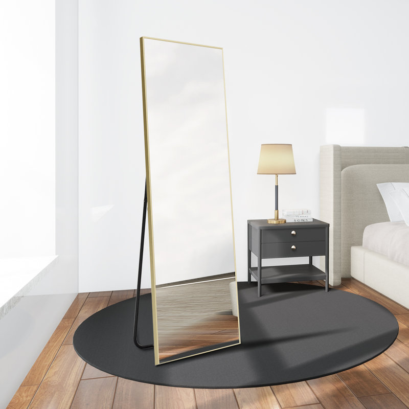 Miroir rectangulaire en métal, 64 po x 21 po, Or