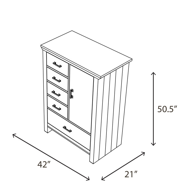 Adame Kids 5 - Drawer Chest, Vintage White