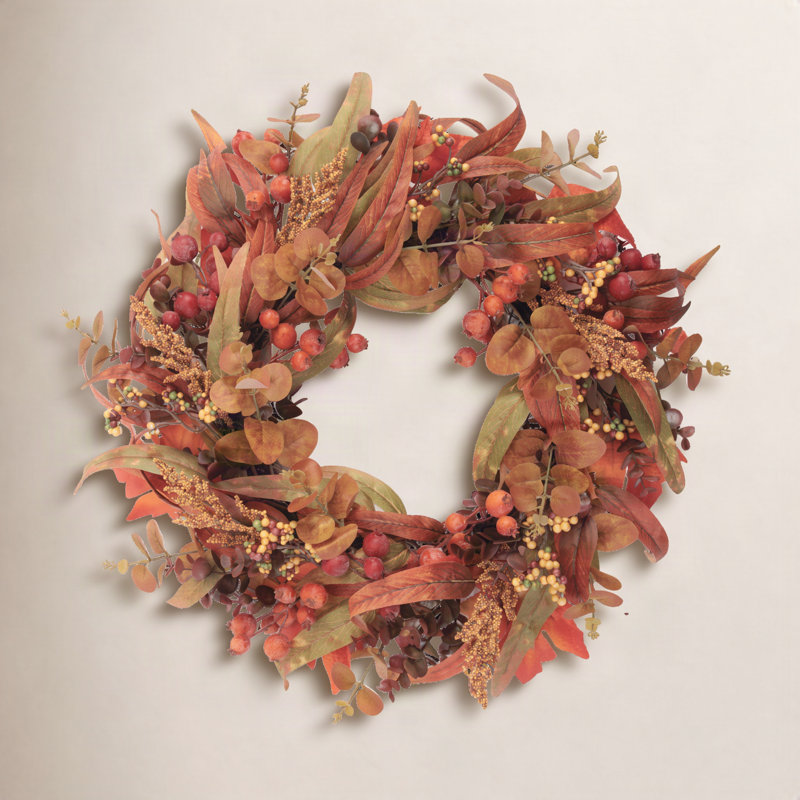 Mixed Berry & Autumn Foliage Harvest Wreath 24"D