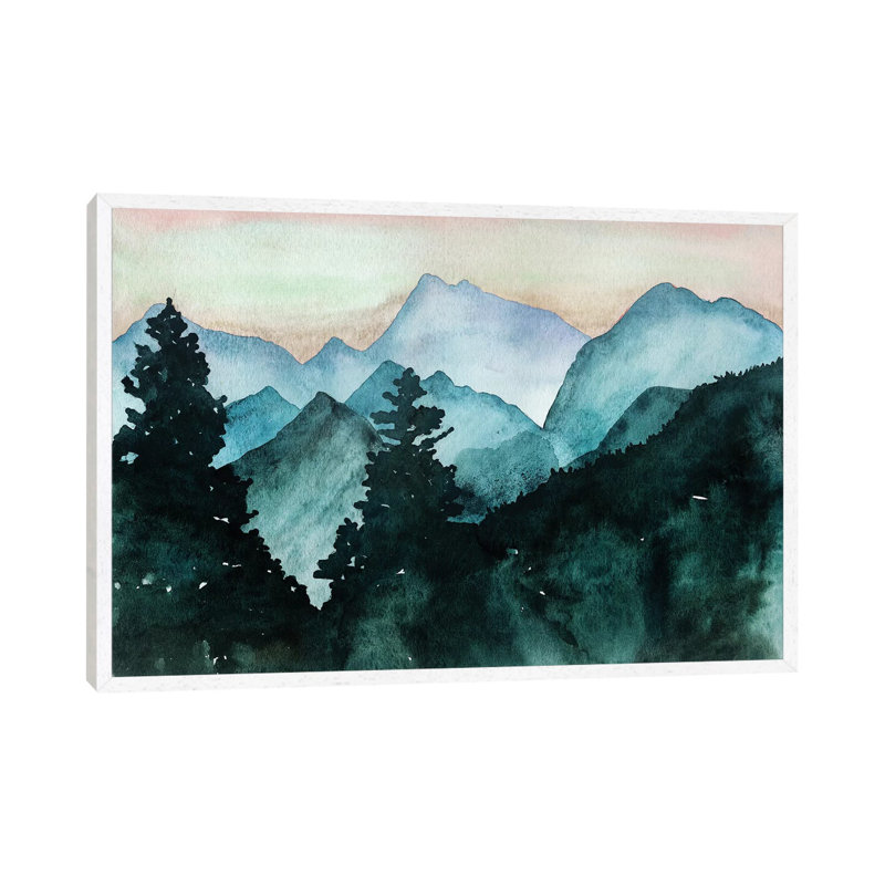 Mountain View by Kelsey McNatt - Painting on Canvas, White Framed, 66.04cm H x 101.6cm W x 3.81cm D