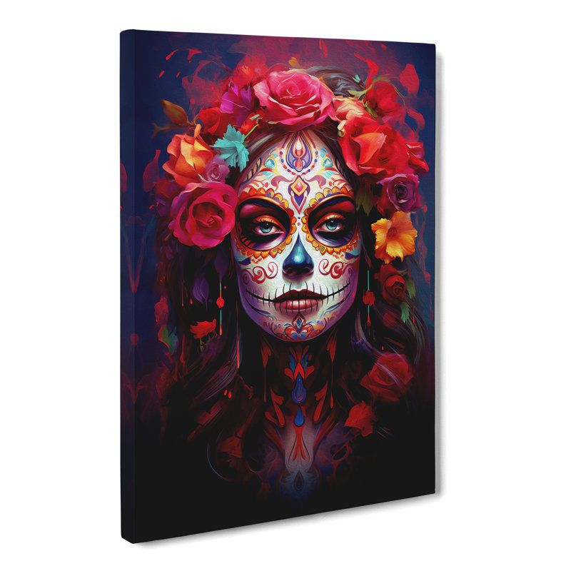 Sugar Skull Modern - No Frame Print, 60cm H x 40cm W x 3cm D