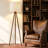 60.6'' Nordic Tripod Floor Lamp with Walnut Solid Wood Base & Linen Shade, Foot Switch, E26 Socket, UL Certified Modern Standing Lamp for Living Room, Bedroom, Study & Reading Nook-2062419999