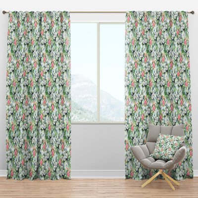 Motif floral abstrait - Rideau ferme - Velours obscurcissant - 1 panneau