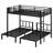 Metal Triple Bunk Bed With Safety Guardrails
