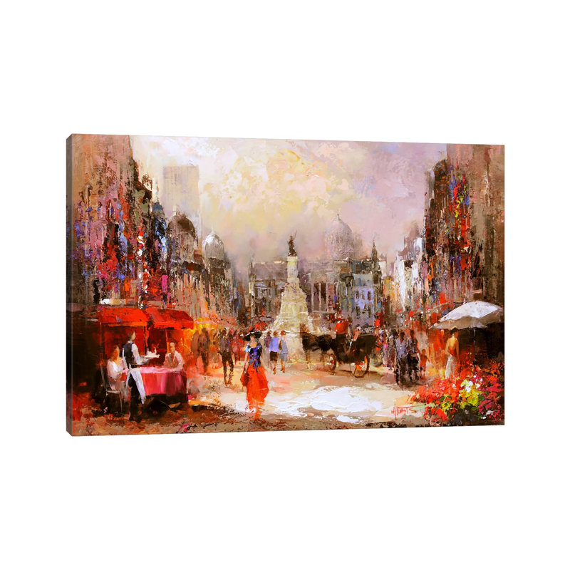 Café Rouge V by Willem Haenraets - Wrapped Canvas Gallery-Wrapped Canvas Giclée, 101.6 cm H x 66.04 cm W x 3.175 cm D