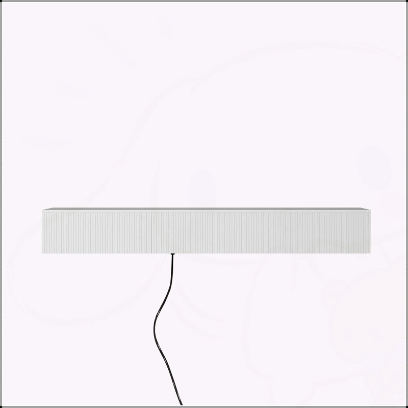 Meuble télé flottant à fixation murale avec 16 DEL de couleur et 69 po, H 9 po x L 11,8 po x l 68,8 po, Blanc
