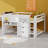 Solid Wood Loft Bed Frame With Storage Cabinets, Bookcase And Whiteboard For Graffiti-118155245