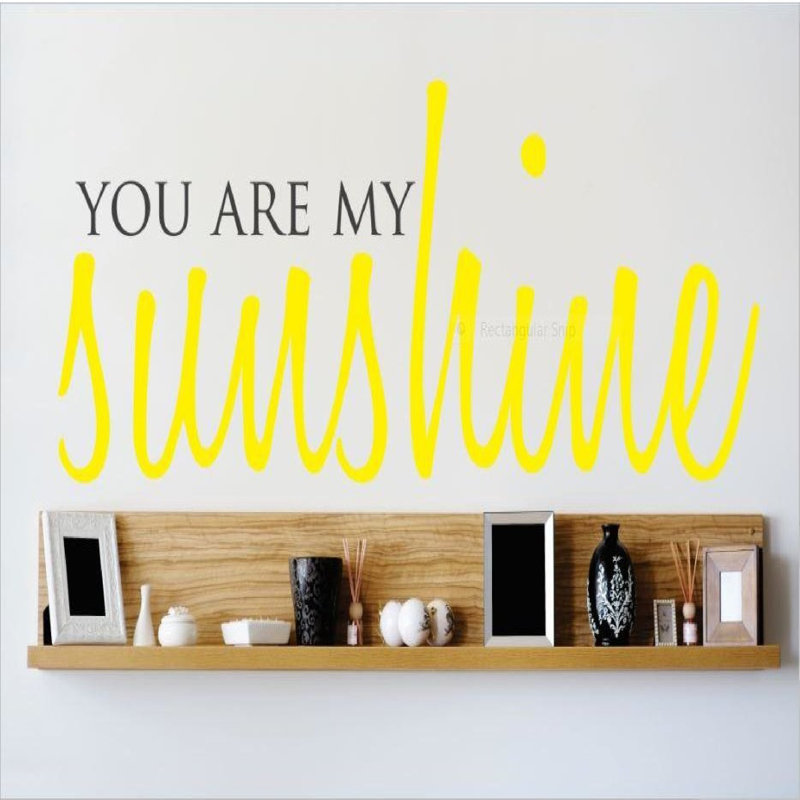 Décalcomanie murale tu as mon soleil, H 8 po x l 30 po x P 0,16 po, Jaune / Noir