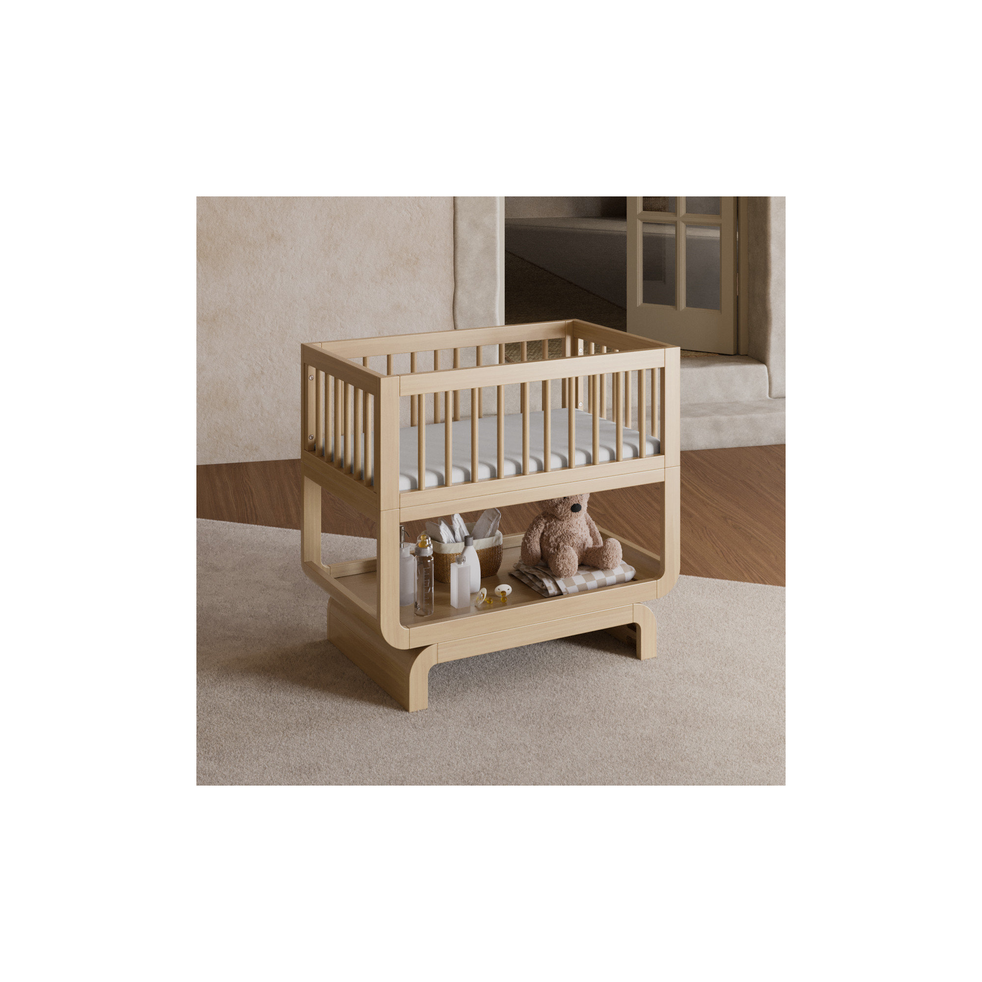 Storkcraft Santorini Deluxe 3-in-1 Convertible Bassinet, Driftwood