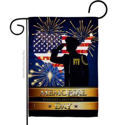 Drapeau de jardin en polyester 3 x 18,5 pouces Honor Patriotic