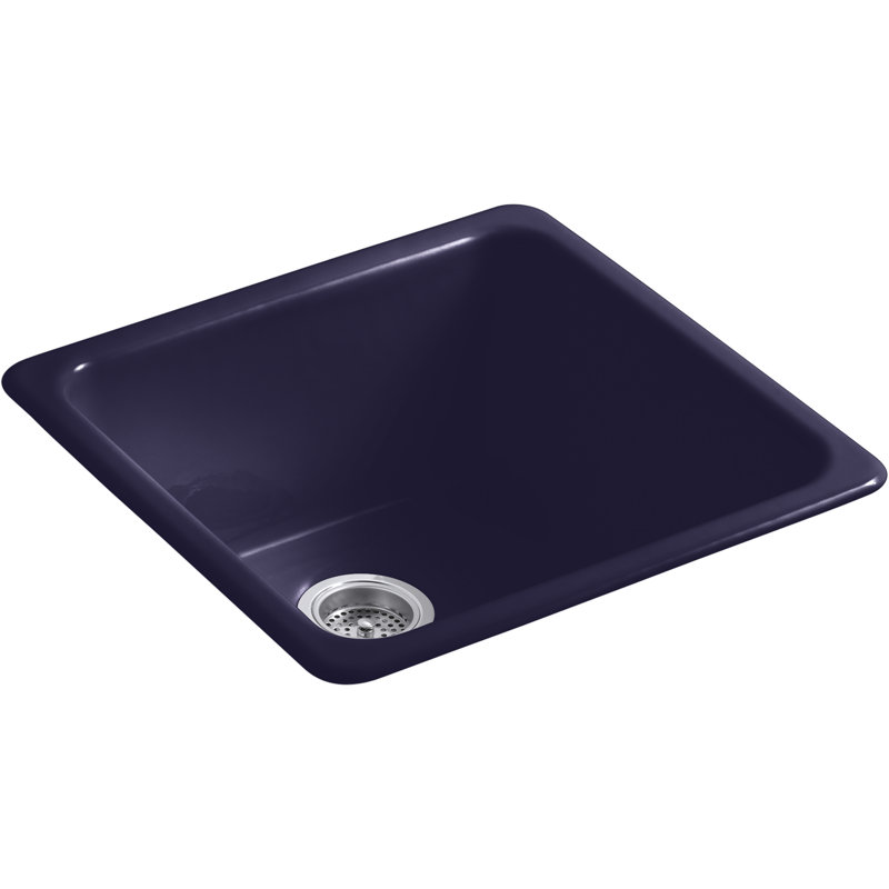 IronTones 20.875" x 20.875" x 10" Top-/Under-Mount Single-Bowl Kitchen Sink, Indigo