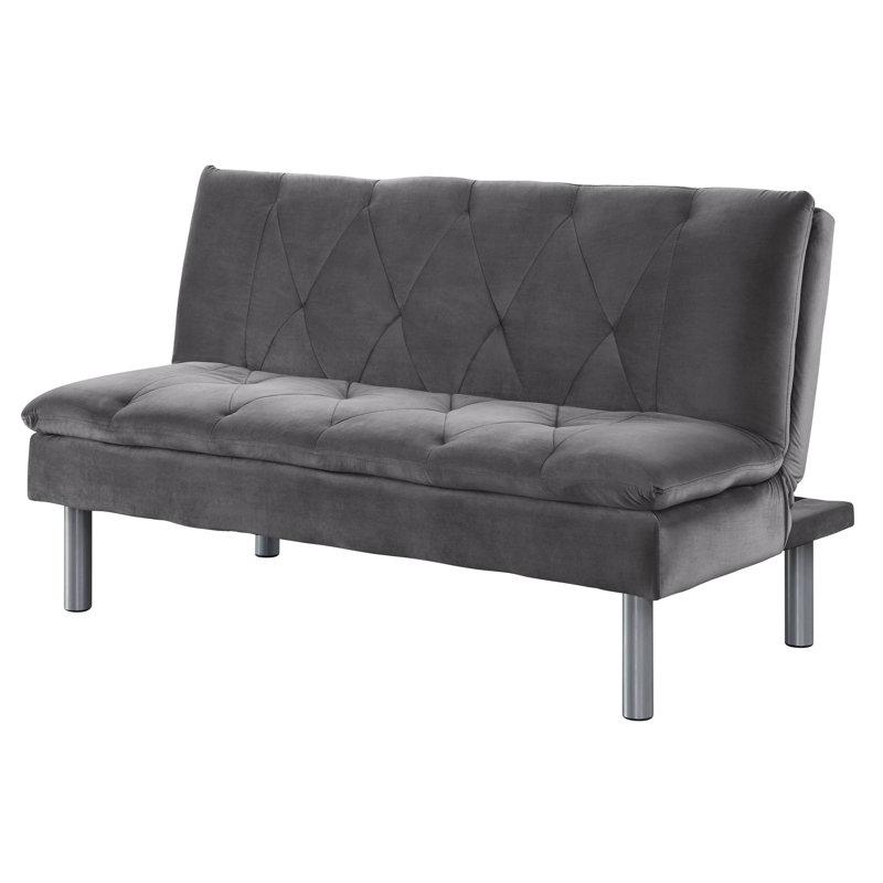 Karmac Grey and Chrome Tufted Adjustable Sofa