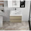 Meuble-lavabo contemporain avec lavabo en résine, armoire de rangement murale moderne avec tiroirs à fermeture en douceur-172939399