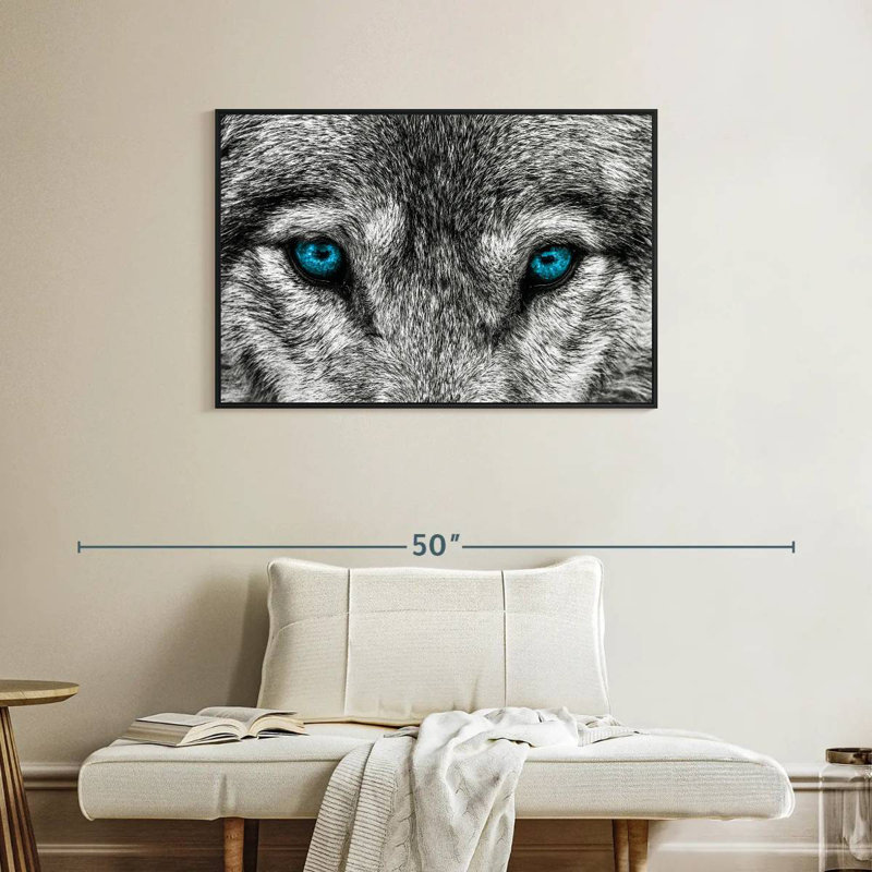 Loup frais, Cadre flottant noir, 37 po x 25 po