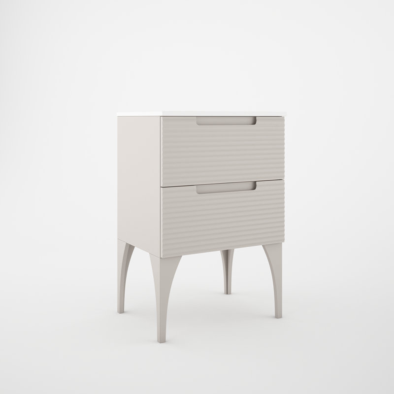 Ensemble de meuble-lavabo simple autoportant 24 po avec plateau en céramique Moncler, Beige