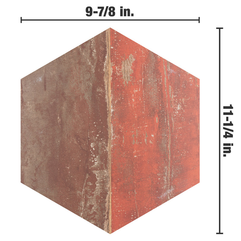 Karacter 10" x 11" Porcelain Wood Look Wall & Floor Tile