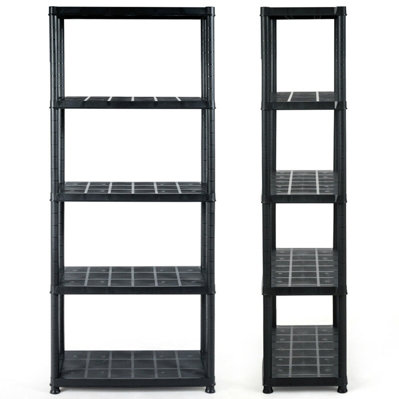 5-Tier Storage PP Shelving Unit, 67"H X 28"W X 15"D