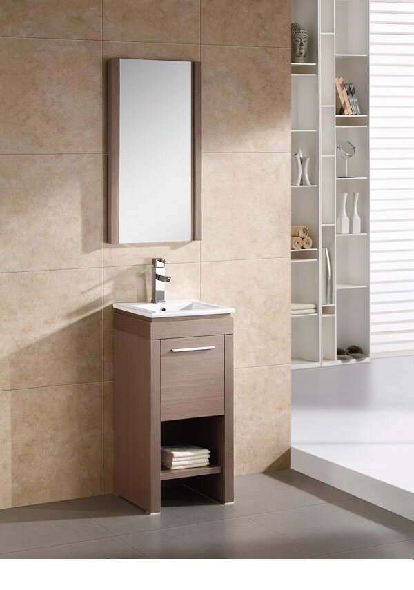 Coda 18'' White Modern Corner Bathroom Vanity Set by Fresca
